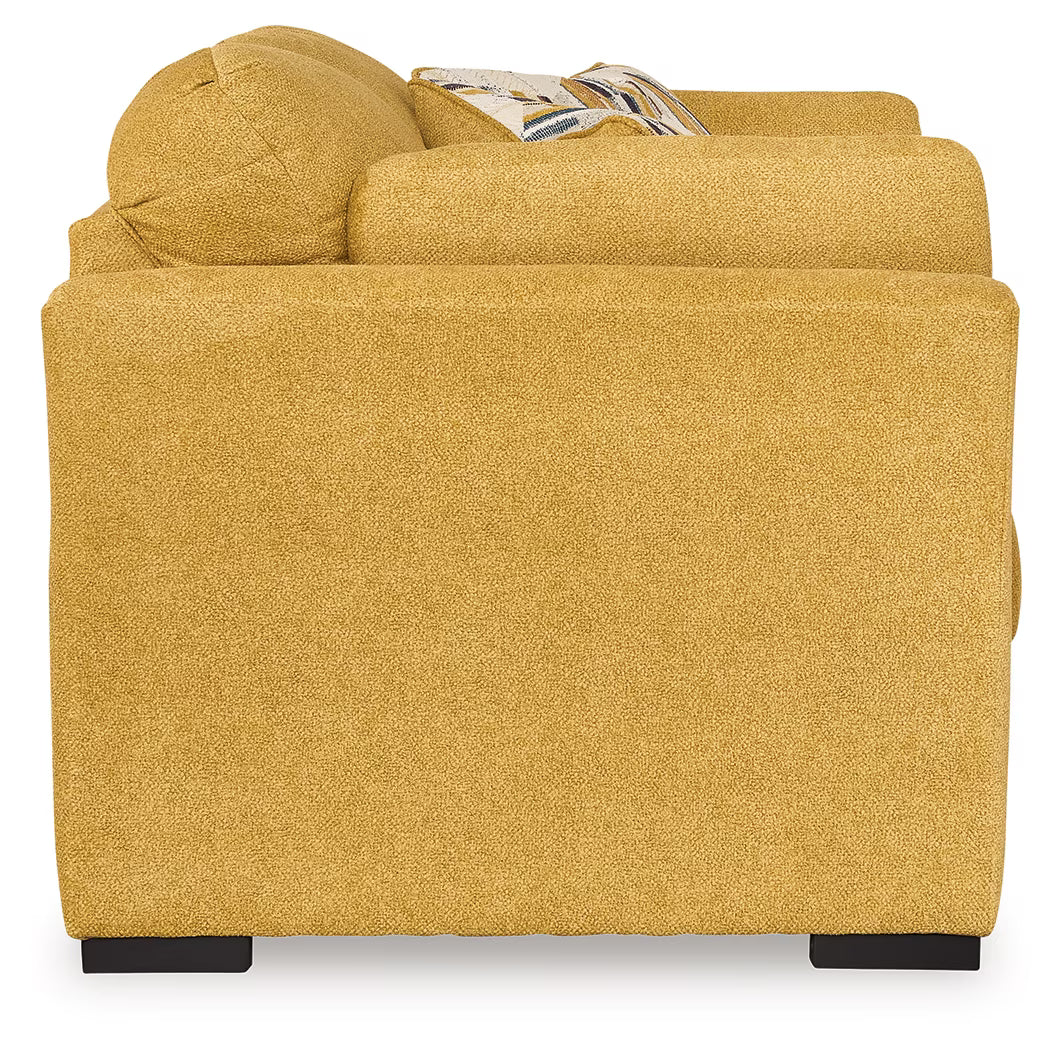 Keerwick - 4 Pc. - Sofa, Loveseat, Chair And A Half, Ottoman - Sunflower