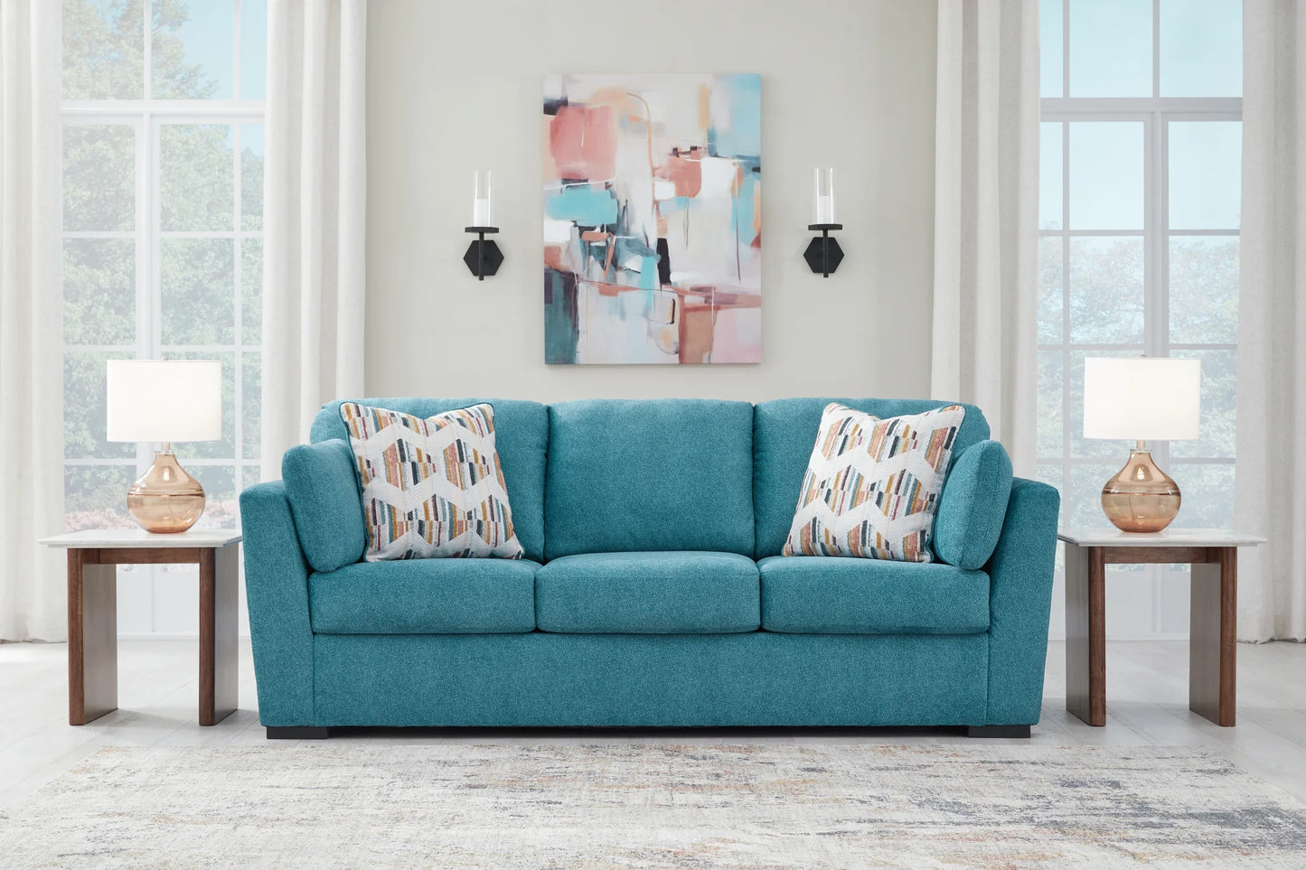 Keerwick - Teal - Queen Sofa Sleeper-5