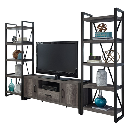 Tanners Creek - Entertainment Center With Piers - Dark Gray - 1 Center Drawer