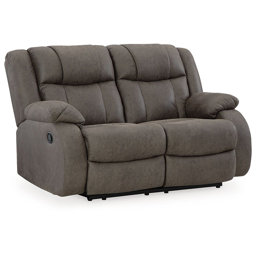 First Base - Gunmetal - Reclining Loveseat