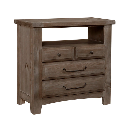 Sawmill - 4-Drawer Media Chest - Saddle Gray