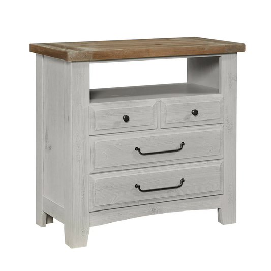 Sawmill - 4-Drawer Media Chest - Alabaster 2-Tone