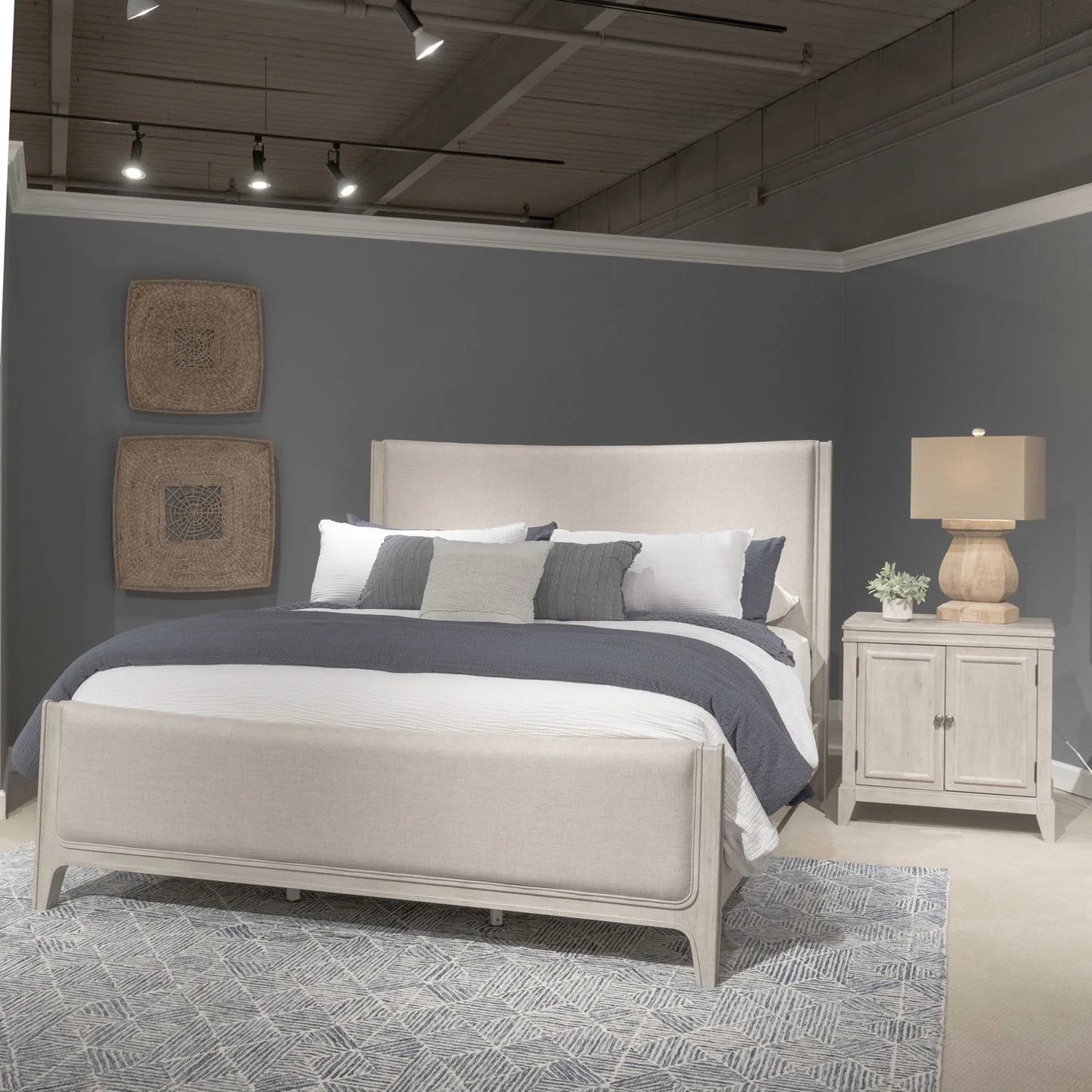 New Haven - California King Upholstered Bed - White