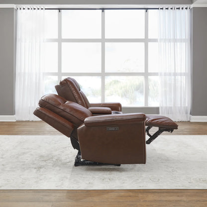 Avery - Loveseat with Console P2 - Cognac 1