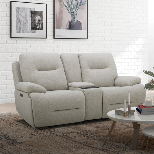 Cameron - Loveseat With Console P3 & ZG - White