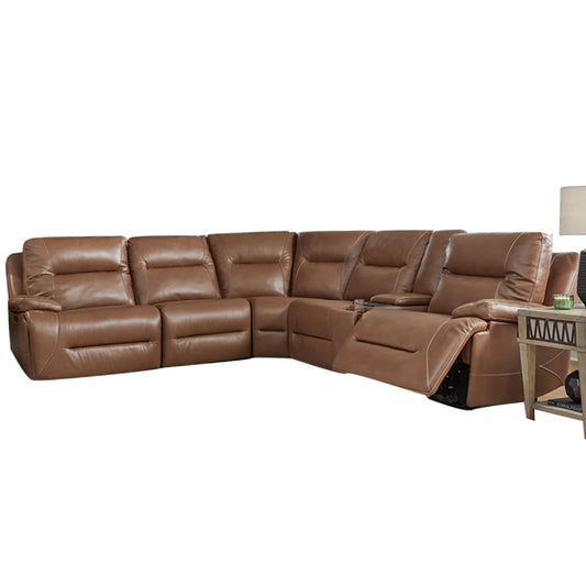 Cameron - 6 Piece Sectional - Dakota Saddle Leather