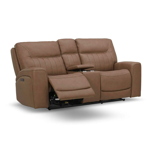 Bennett - Loveseat With Console P2 & ZG - Butternut - Butternut Leather