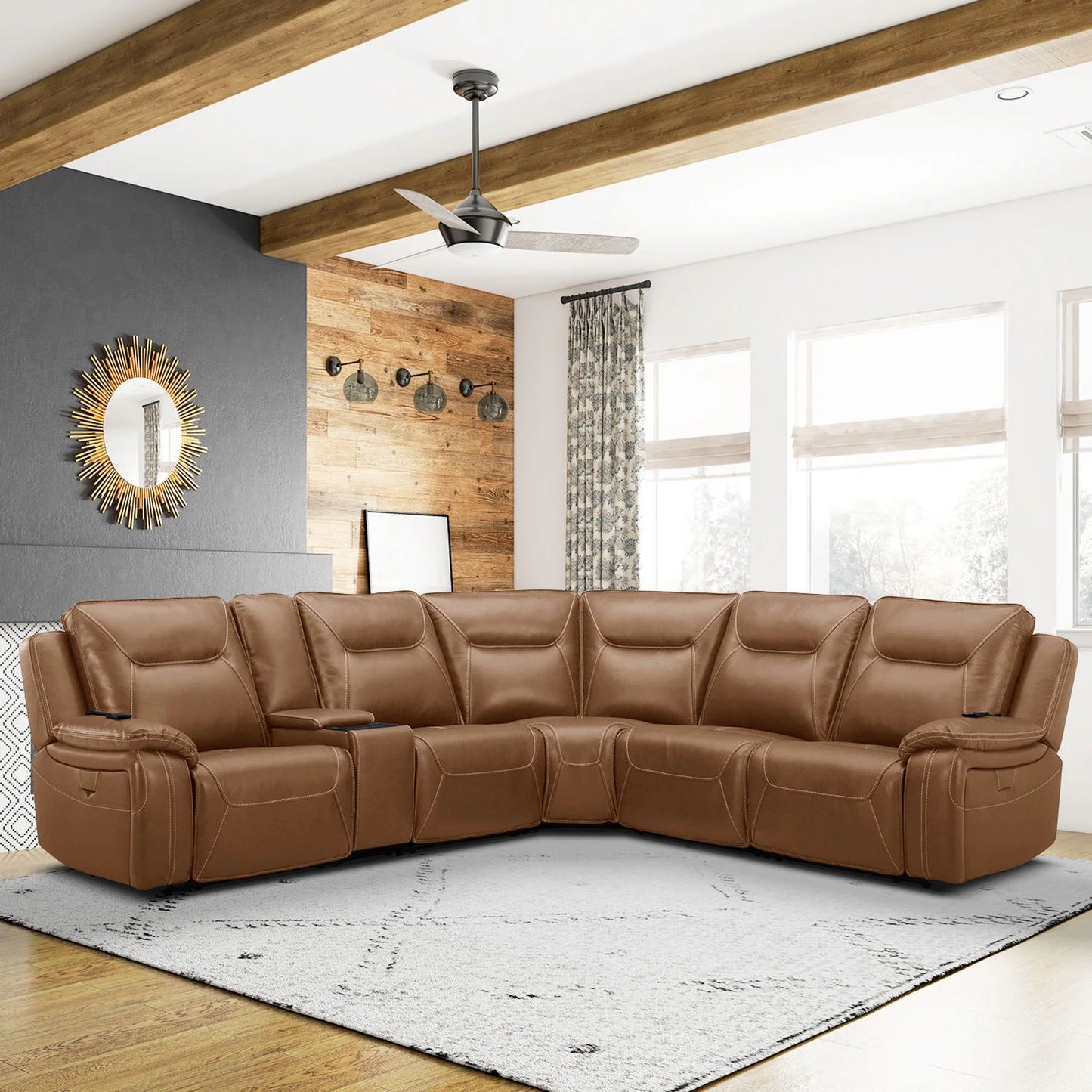 Callihan - 6 Piece Sectional - Brown