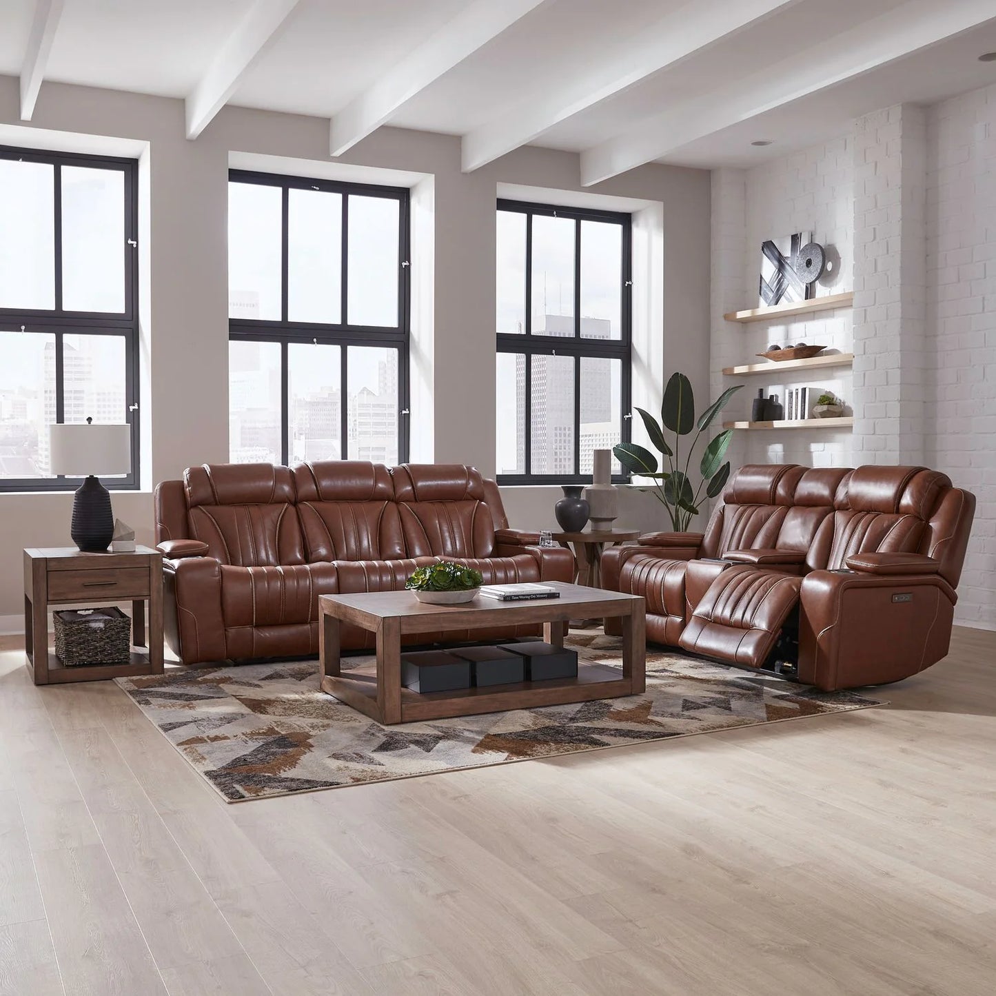Caswell - Sofa & Loveseat - Brown
