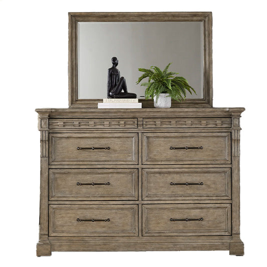 Town & Country - Dresser & Mirror - Medium Brown