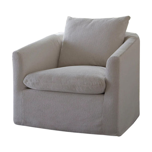 Saxton - Upholstered Swivel Accent Chair - Ivory