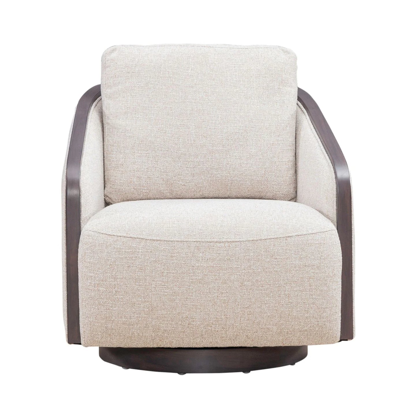 Nora - Upholstered Swivel Accent Chair - Dark Brown