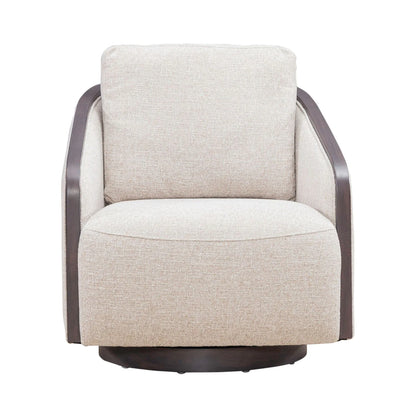 Nora - Upholstered Swivel Accent Chair - Dark Brown