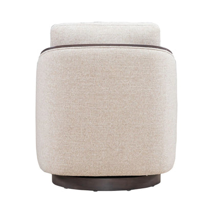 Nora - Upholstered Swivel Accent Chair - Dark Brown