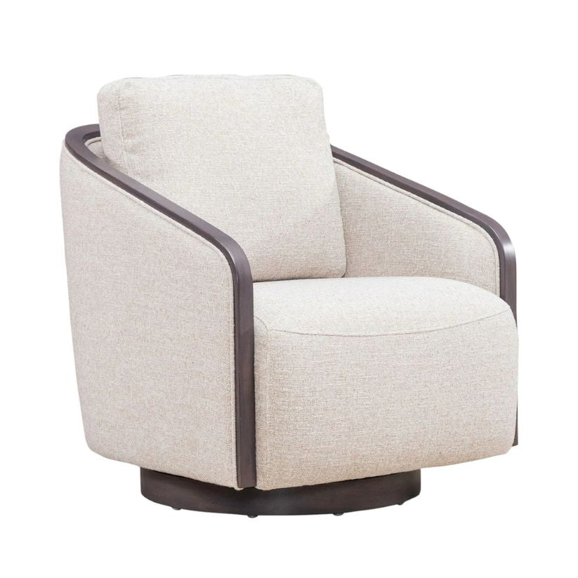 Nora - Upholstered Swivel Accent Chair - Dark Brown