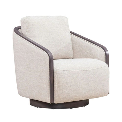 Nora - Upholstered Swivel Accent Chair - Dark Brown