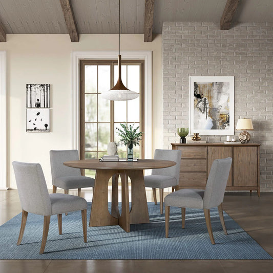 Hendrix Place - Opt 5 Piece Pedestal Table Set - Natural