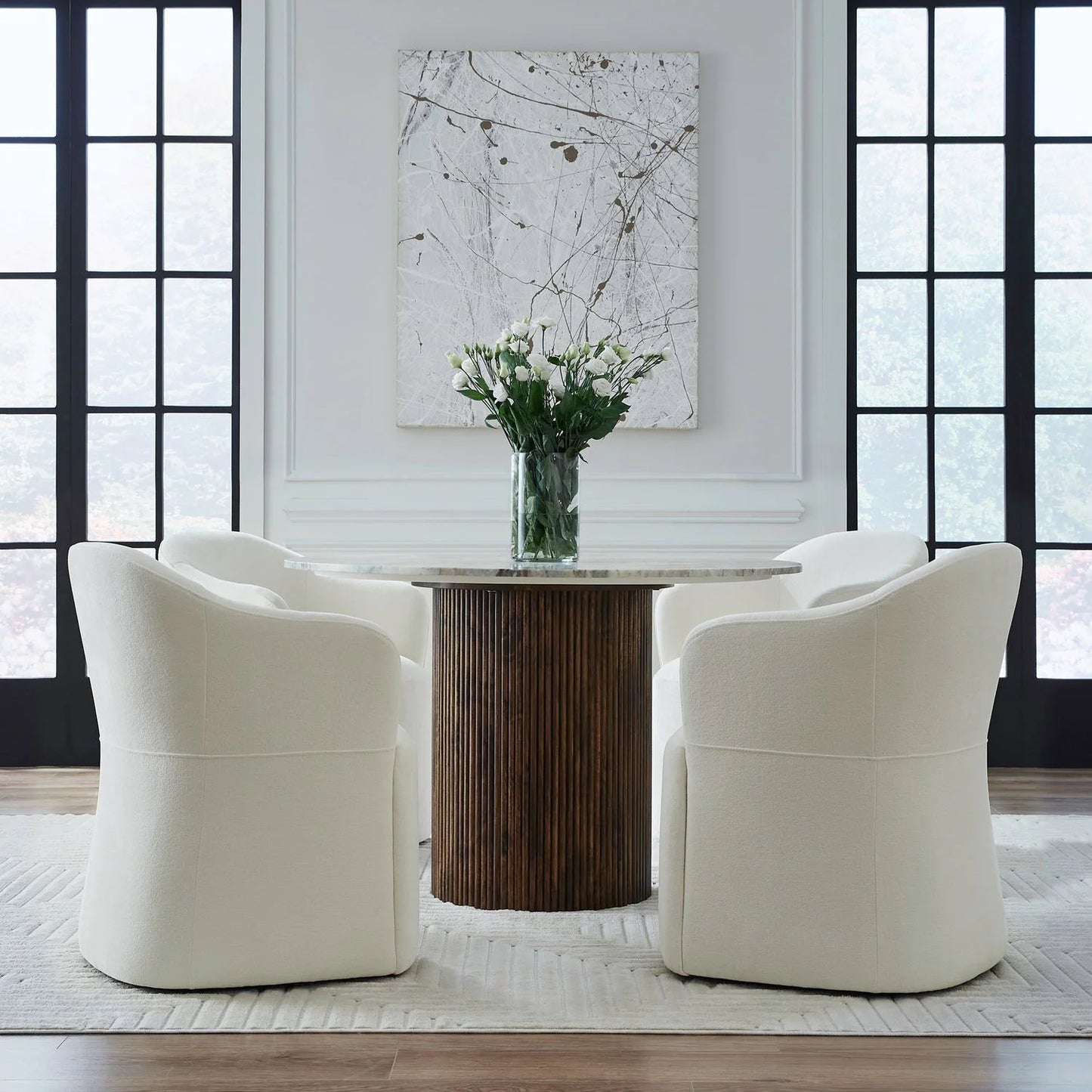 Accent Dining - Dining Accent Chair With Casters - Ivory
