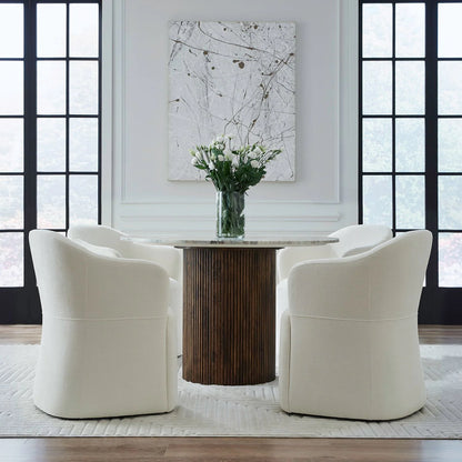 Accent Dining - Dining Accent Chair With Casters - Ivory