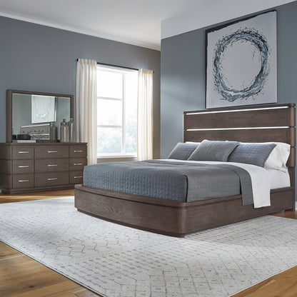 Cascade Falls - King Panel Bed - Satin Espresso