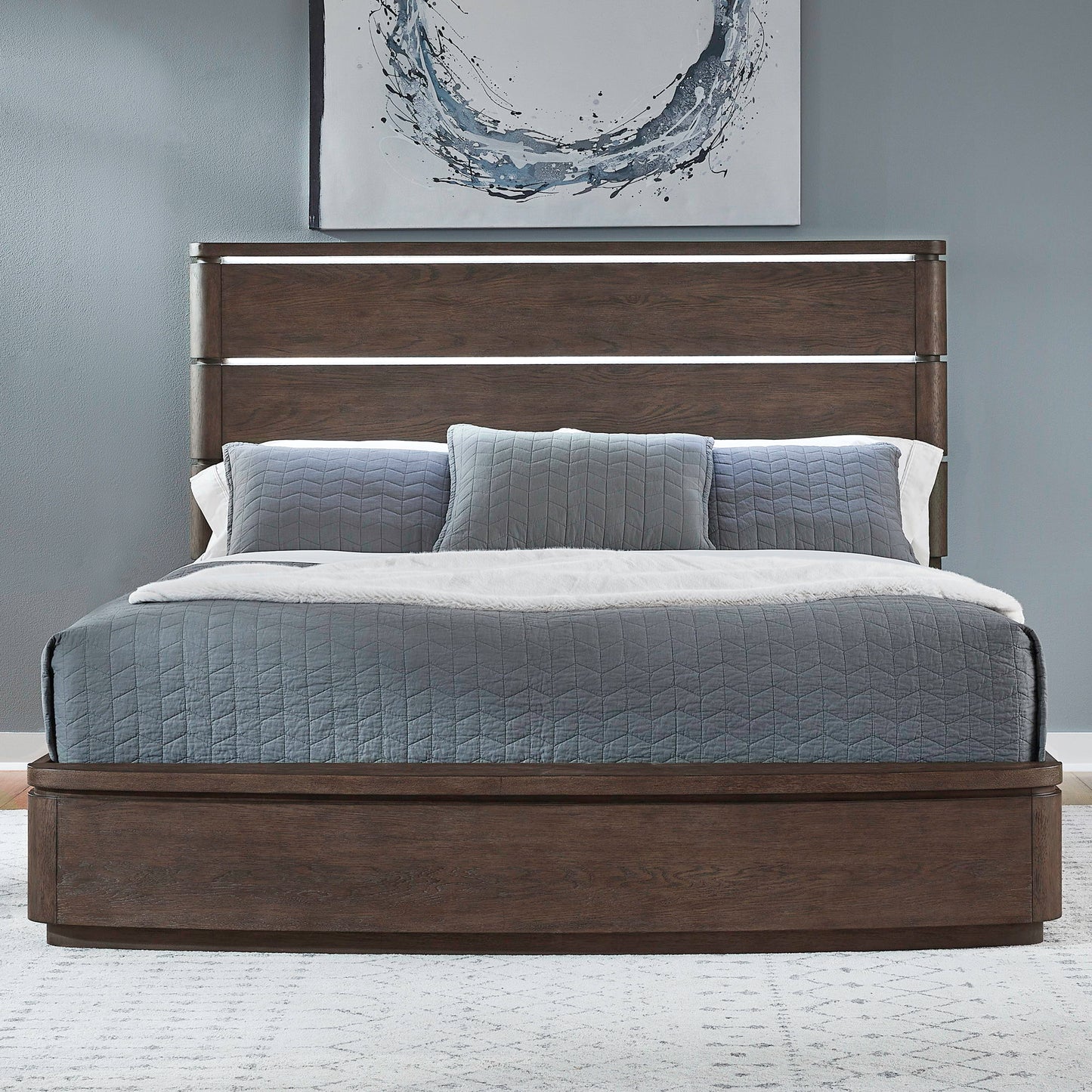 Cascade Falls - King Panel Bed - Satin Espresso