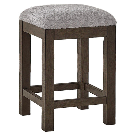 Cascade Falls - Upholstered Console Stool - Satin Espresso / Gray