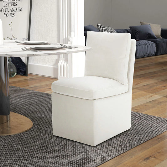Accent Dining - Accent Dining Chair With Casters - Ivory