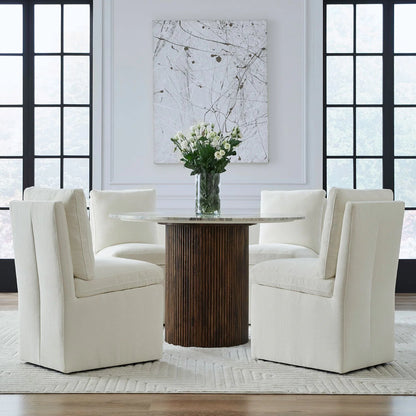 Accent Dining - Accent Dining Chair With Casters - Ivory