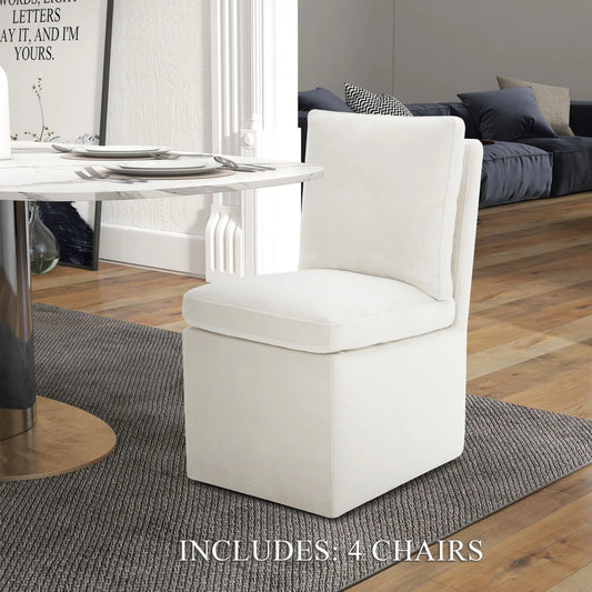 Accent Dining - Accent Dining Chairs With Casters (Set of 4) - White