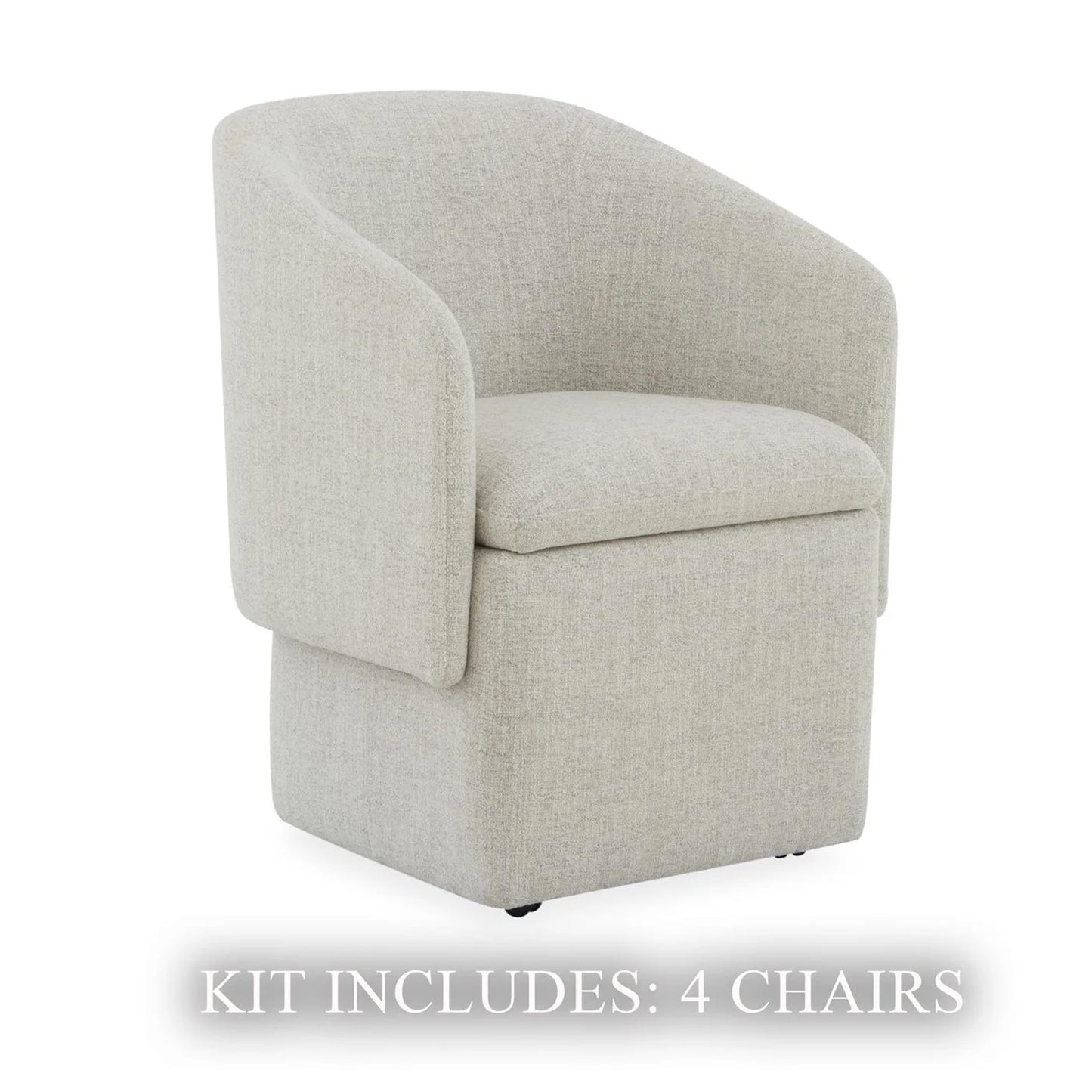 Accent Dining - Accent Dining Chair With Casters (Set of 4) - Cloud