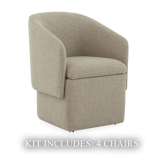 Accent Dining - Accent Dining Chair With Casters (Set of 4) - Sand