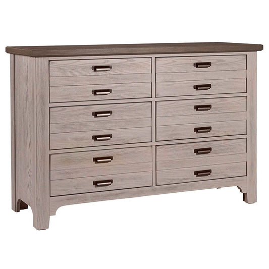 Bungalow - 6-Drawer Double Dresser - Dover Grey Two Tone