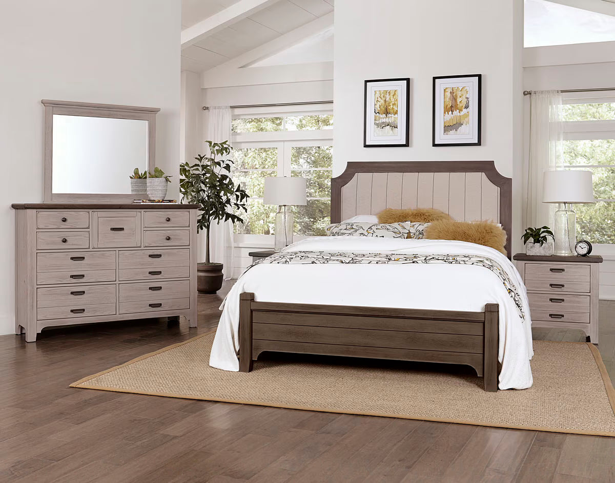 Bungalow - King Upholstered Bed - Dover Gray Two Tone