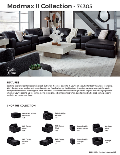 ModMax II - 4-Piece Double Chaise Sectional - Black