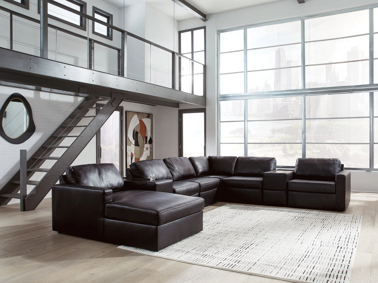 ModMax II - 8-Piece Sectional With LAF Corner Chaise And Storage Consoles - Black