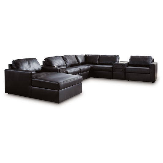 ModMax II - 8-Piece Sectional With LAF Corner Chaise And Audio Consoles - Black