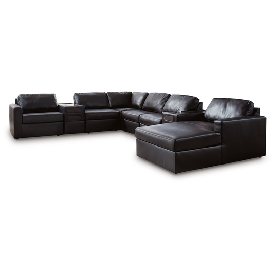 ModMax II - 8-Piece Sectional With RAF Corner Chaise And Audio Consoles - Black
