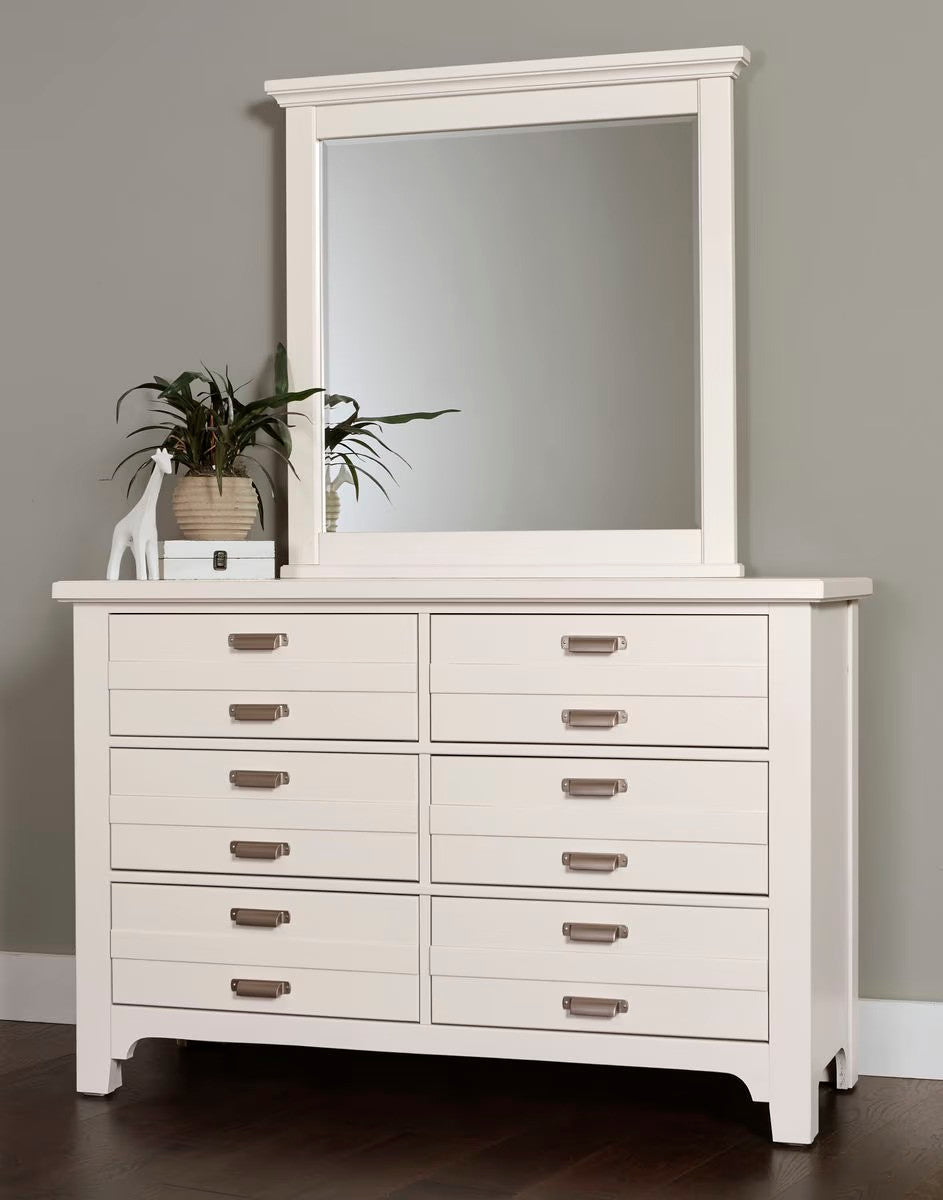 Bungalow - 6-Drawer Double Dresser - Lattice (Soft White)