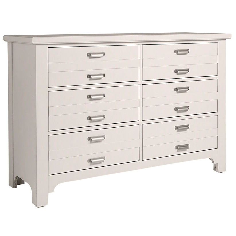 Bungalow - 6-Drawer Double Dresser - Lattice (Soft White)