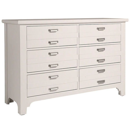 Bungalow - 6-Drawer Double Dresser - Lattice (Soft White)