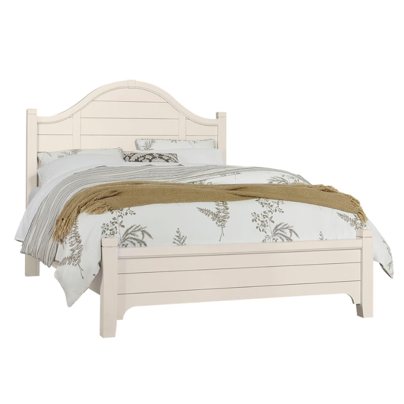 Bungalow - Queen Arched Bed - Lattice (Soft White)