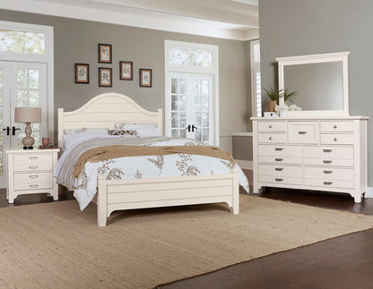 Bungalow - Queen Arched Bed - Lattice / Soft White