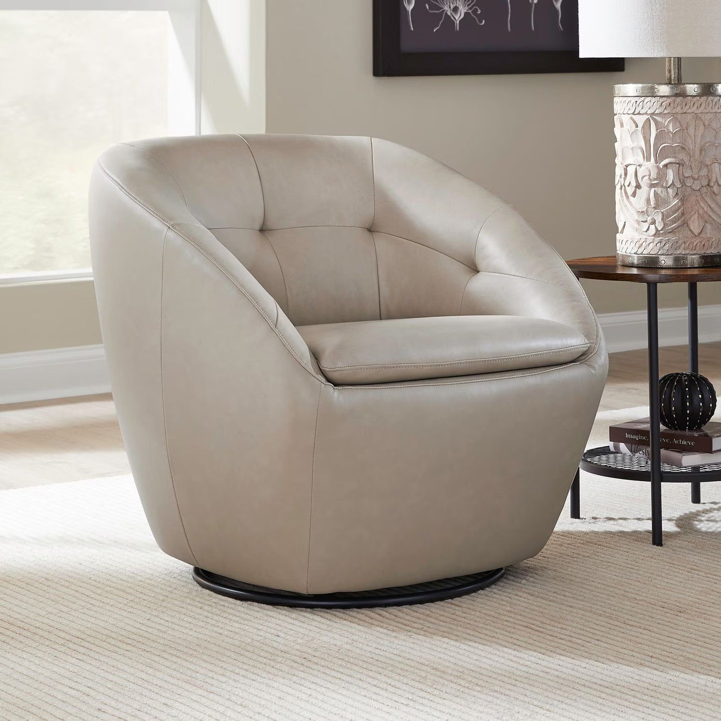Dawson - Swivel Accent Chair - Carmel Stonewash