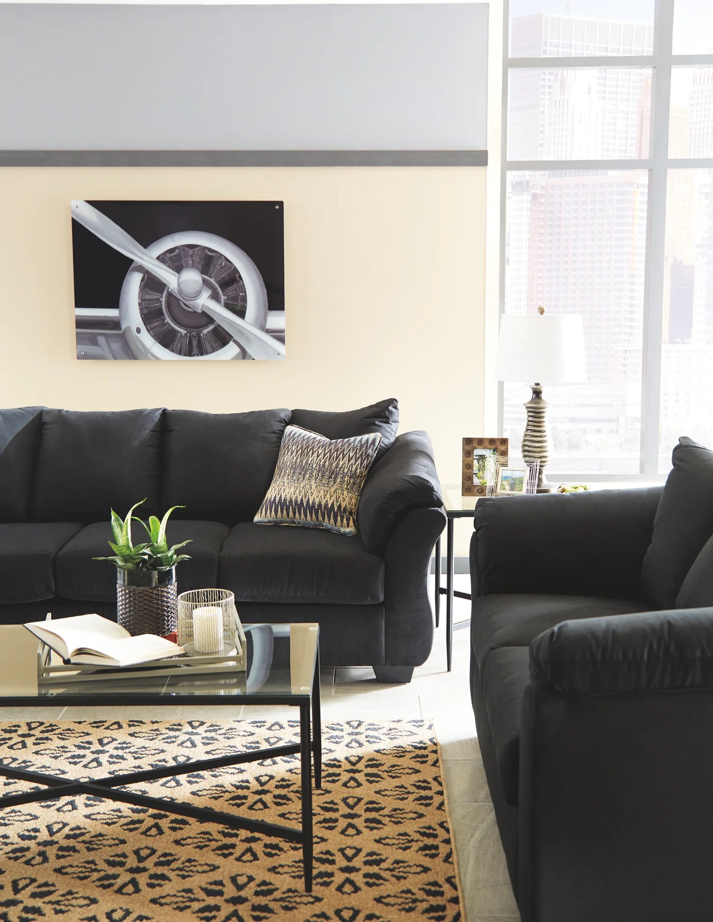 Darcy - Black - 2 Pc. - Sofa, Loveseat