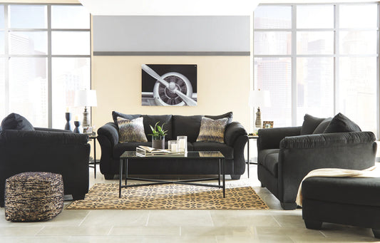 Darcy - Black - 4 Pc. - Sofa, Loveseat, Chair, Ottoman