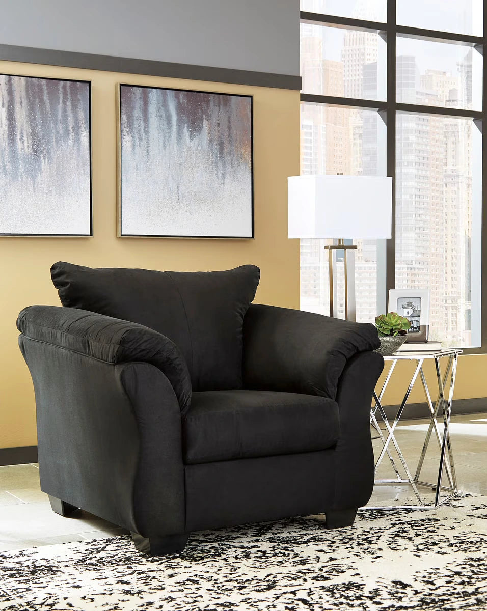Darcy - Black - 4 Pc. - Sofa, Loveseat, Chair, Ottoman