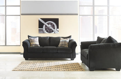 Darcy - Black - 4 Pc. - Sofa, Loveseat, Chair, Ottoman