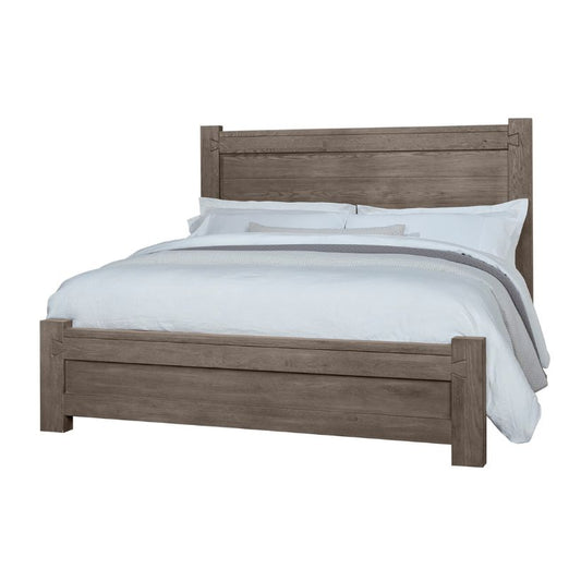 Dovetail - Queen Poster Bed With Poster Footboard - Mystic Grey