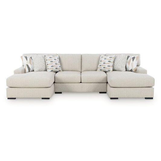 LaureLGrove - Pebble - 3-Piece Double Chaise Sectional With Armless Loveseat