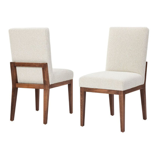 Dovetail - Upholstered Side Chair - Oatmeal Fabric. - Natural